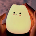 Miniatyrbillede 1 af 5: Kat Klap Natlampe, sød Kat Lampe Silikone Baby Natlampe Til Soveværelse, Glød Op Farveskiftende