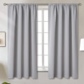 Miniatyrbilde 1 av 5: od Pocket Hvite Gardiner for Stue - Termisk Isolerte Vindusbehandlingsgardiner for Soverom, 2 Paneler, 52 x 63 Tommer