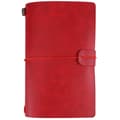 Classic PU Leather Travel Journal, Personal Diary, Refillable Notebook (Red)