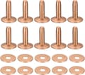 10 set kopparnitar och brickor, 10x3,3x14mm solida kopparnitar för läderhantverk, kopparton