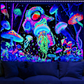 Miniatyrbild 1 av 5: Svartljus måne gobeläng trippy galax moln gobeläng träd gobeläng UV hav hav vägg gobeläng färgglad stjärnhimmel gobeläng vägg hängande för sovrum