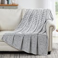 Miniatyrbillede 2 af 5: Dækken, 280GSM Super Soft Letvægts Dækken med Striber, Plys Plys Hyggelige Dækkener og Dækkener til Sofa, Senge, Sofa Hyggelig, Varm, Åndbar