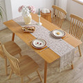 Miniatyrbillede 2 af 5: Rustik efterårsbordløber med kvaster, Boho Farmhouse Thanksgiving bordløbere 72 tommer lang, bryllup og spisebord dekoration, 13x72 tommer