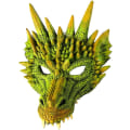 Miniatyrbilde 3 av 5: Draktekostyme for barn, gutter og jenter, CRTEPST dragevinge hale maske sett, Halloween dinosaur cosplay sett for barn (grønn)