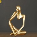 Miniatyrbillede 5 af 5: Tænkeren Statue, Resin Tænker Abstrakt Skulptur Statue Moderne Karakter Figurer Hjem Indretning Kontor Desktop Ornament Fødselsdagsgaver