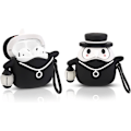 Miniatyrbild 1 av 5: Cartoon-fodral för Airpods 2:a/1:a generation, 3D-animationskaraktärsdesign i silikon, skyddande stötsäkra fodral med nyckelring för Airpods-hörlurar