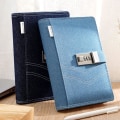 Miniatyrbild 2 av 5: Denim Journal med lås för kvinnor, påfyllningsbar låsbar journal för vuxna B6 anteckningsbok med låskombination, 5,5 x 7,9 tum, blå