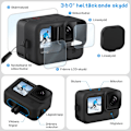 Miniatyrbillede 2 af 7: Silikone etui og skærmbeskyttelsessæt til GoPro Hero 12/11/10/9 sort inkluderer silikone etui, 6 hærdet glas skærmbeskyttere og 2 linsebeskyttere