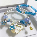 Miniatyrbilde 3 av 5: Kawaii armbånd krystallperlearmbånd, Anime elastisk stretch krystallperlearmbånd søte tegneserie kawaii elastiske perlearmbånd for jenter kvinner