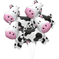 Miniatyrbild 4 av 5: 4-pack ko-ballonger, festtillbehör för bondgårdsdjur