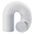 Flexibel 130 mm frånluftsslang för luftkonditionering och ventilation Vit