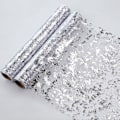 Miniatyrbillede 1 af 5: Sølvbordsløber, Sequin Glitter Foil Metallic Sølv Tynd Mesh Bordsløberrulle 11\"x108\", Sølvbordsdekorationer