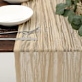Miniatyrbillede 1 af 4: Thanksgiving-bordløber i rustfarvet ostelærred - 13,3 fod Boho-gaze-ostelærred - 160 tommer lang til bryllup, brude- og fødselsdagsfester