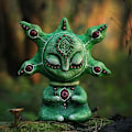 Miniatyrbild 3 av 5: Alien varelser statyer i fantasivärlden, älvaharts prydnader, utomjordisk staty för utomhus trädgård hem festival hantverk dekoration