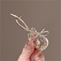 Miniatyrbillede 2 af 4: Hårklemme Fransk Perle Rhinestone Twist Bananhårklemme Dame Hårtilbehør #19