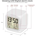 Miniatyrbild 4 av 5: Väckarklocka Nattlampa 7 Färger LED Digitala Väckarklockor Lampa, Barns Digitala LED Sängbordsväckarklocka med Kalender