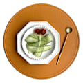 Miniatyrbild 1 av 6: 4-pack Placemats i Konstläder Runda 38x38cm Orange