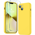 Miniatyrbilde 1 av 4: Kompatibel med iPhone 13-deksel, Premium silikon oppgradert [kamerabeskyttelse] [2 skjermbeskyttere] [myk anti-ripe mikrofiberfôr] telefondeksel
