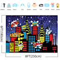 Pikkukuva 3 / 5: 8x6ft Supersankarijuhlatausta Super Hero Syntymäpäivätausta Super City Skyline Rakennukset Syntymäpäivätaustat Lapsille (8X6)