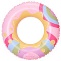 Miniatyrbilde 1 av 4: Oppblåsbar badering for barn, badering poolbøye, retrostripet PVC oppblåsbar bøye poolbøye Lucky bubble (pink) Suitable for teenagers