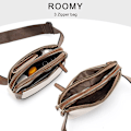 Miniatyrbillede 5 af 8: Dame PU Læder Bæltetaske Crossbody Taljetaske Rejse Skuldertasker Black and brown