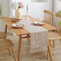 Miniatyrbillede 5 af 5: Rustik efterårsbordløber med kvaster, Boho Farmhouse Thanksgiving bordløbere 72 tommer lang, bryllup og spisebord dekoration, 13x72 tommer