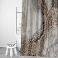 Miniatyrbillede 3 af 3: Bruseforhæng 180x180cm Skimmelbestandigt Vandtæt Marmor Badeforhæng Vaskbart Badeforhæng med 12 Kroge 180 x 180 CM