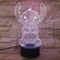 Miniatyrbillede 2 af 5: Cartoon Stitch 3D Lampe Soveværelse Bord Natlys Akryl Panel USB Kabel 7 Farve Skift Touch Base Lampe Børn Gave