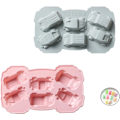 Miniatyrbillede 1 af 5: Bil Silikoneform 3D Bilform Chokolade Slikform Sød Racerbilform til Børn Brugt til at lave håndlavede kager, farveblyanter, fondant, isterninger (2 stk)