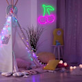Miniatyrbillede 2 af 5: Kirsebær Neon Skilt, LED Neon Lys Væglampe Vægdekoration, Batteri Eller USB Drevet Lysende Neon Skilt Til Soveværelse, Børneværelse, Stue, Bar, Fest, Chr Red
