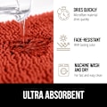 Miniatyrbillede 4 af 5: Bademåtte 24x17, tyk blød absorberende chenille, gummibagside hurtigtørrende mikrofibermåtter, maskinvaskbare tæpper til brusegulv