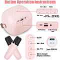 Miniatyrbilde 5 av 7: Karaokemaskin for barn med 2 trådløse mikrofoner, bærbart KTV-system med Bluetooth, høyttaler med stemmeforvrengningseffekter og LED-lys Pink