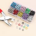 Miniatyrbilde 2 av 8: Trykknapper med verktøy 100 stk 9,5 mm MultiColor MultiColor 209