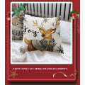 Miniatyrbild 4 av 5: Jul Dekorativt Örngott 45 x 45 cm Snögubbe Älg Julgran Grå Dekorativa Kuddfodral för Hem Soffa Sovrum Bil Set om 4 (JYM347)