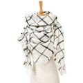 Miniatyrbillede 2 af 7: Mode Vinter Varmt Stort Tartan Tæppe Plaid Sjal SJ-32#off white 135x135x200cm