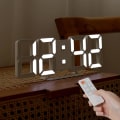 Miniatyrbillede 1 af 5: Pure Slim 11,8 tommer / 30 cm LED-ur i hvid (M), 3D digitalt vækkeur, ultrafladt design, automatisk justering af lysstyrkeniveauer