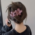 Miniatyrbilde 3 av 5: Blomstermatte franske hårklemmer sorte blomsterhårklemmer sklisikre hårklemmer ta tak i kvinners hårtilbehør jenter bryllupsfest hårtilbehør 4 stykker