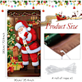 Miniatyrbillede 2 af 5: Glædelig Jul Dør Dækken Julehængende Banner Julemand Dør Dækken Klud Polyester Jul Dør Dækken Jule Dør Dekorationer, 70.9 x 35.4 Tommer