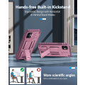 Miniatyrbild 4 av 4: iPhone 12-fodral, militärklassat, droppskydd, robust skyddande fodral med stativ | Matt texturerat stötsäkert TPU-hybridstötfångarefodral 6,1 tum