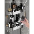 Miniatyrbillede 3 af 5: 304 Rustfrit Stål Hjørnestativ Badeværelse Badeværelse Perforeringsfri Tripod Reoler Toiletartikler Station Hjørneopbevaring Hylde