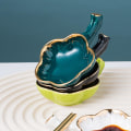 Miniatyrbillede 2 af 4: Multifunktionelle saucer til dipping, keramiske dyppeskåle, små dyppeskåle til sauce, spisepindsstativer - sort - 11x7x2,3cm