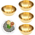 Miniatyrbillede 1 af 3: 4 stk. Guld Rustfrit Stål Sauce Dip Skåle, Små Sojasovs Skål Appetizer Tallerkener, Sushi Krydderi Dip Skål