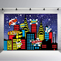 Pikkukuva 1 / 5: 8x6ft Supersankarijuhlatausta Super Hero Syntymäpäivätausta Super City Skyline Rakennukset Syntymäpäivätaustat Lapsille (8X6)