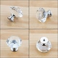 Miniatyrbilde 2 av 5: 12 stk krystallknapper til skap, skuff, skap, dørhåndtak, håndtak, gjennomsiktig krystallglassdiamant, sølvbase