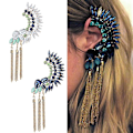Miniatyrbilde 3 av 5: Store Hjerte Krystall Hoop Øredobber For Kvinner Bijoux Geometriske Rhinestones Statement Smykker Gaver Sølv