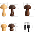 Miniatyrbillede 5 af 5: Svampe lampe til soveværelse, bærbar dæmpbar sengelampe med USB-opladning, trådløs natlampe i træ (medium, valnød)