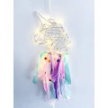 Miniatyrbillede 1 af 5: Drømmefanger Fjer Vedhæng Vægophæng til Bil Hjem Piger Børn Børneværelse Mobil Soveværelse Dekoration Indretning LED Styles (Unicorn LED)