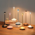 Miniatyrbilde 3 av 6: Laderbar Trådløs Skrivebordslampe, LED Skrivebordslampe, 3 Farger, Batteridrevet Vanntett Skrivebordslampe med RGB-belysning Black
