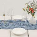Miniatyrbillede 5 af 5: Thanksgiving-bordløber i rustfarvet ostelærred - 13,3 fod Boho-gaze-ostelærred - 160 tommer lang til bryllup, brude- og fødselsdagsfester
