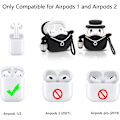 Miniatyrbild 2 av 5: Cartoon-fodral för Airpods 2:a/1:a generation, 3D-animationskaraktärsdesign i silikon, skyddande stötsäkra fodral med nyckelring för Airpods-hörlurar
